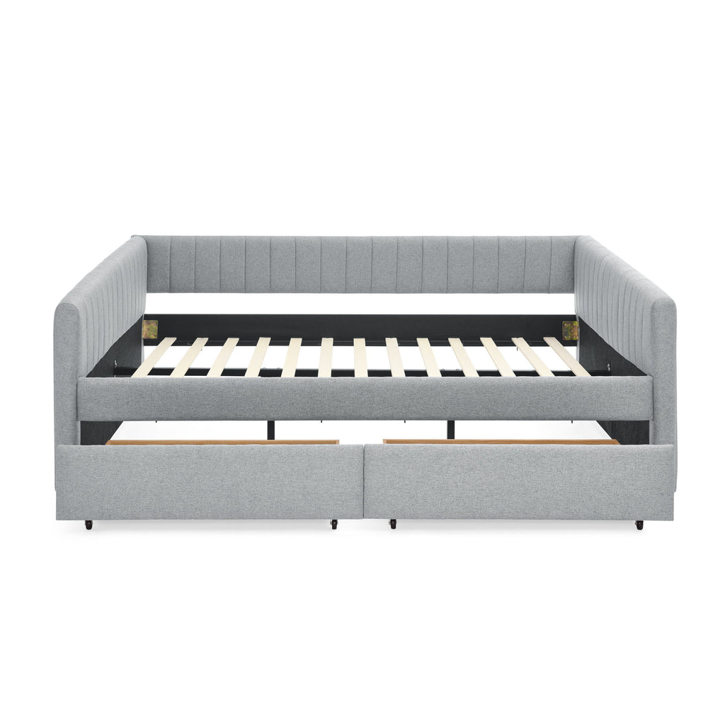 Upholstered Queen Daybed With 2 Drawers