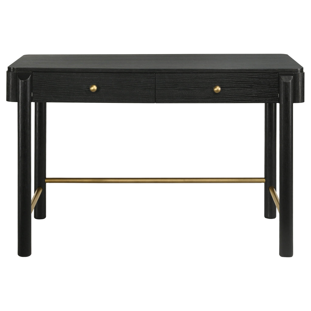 Anser - 2 Drawer Vanity Desk Makeup Table Rounded Design - Black