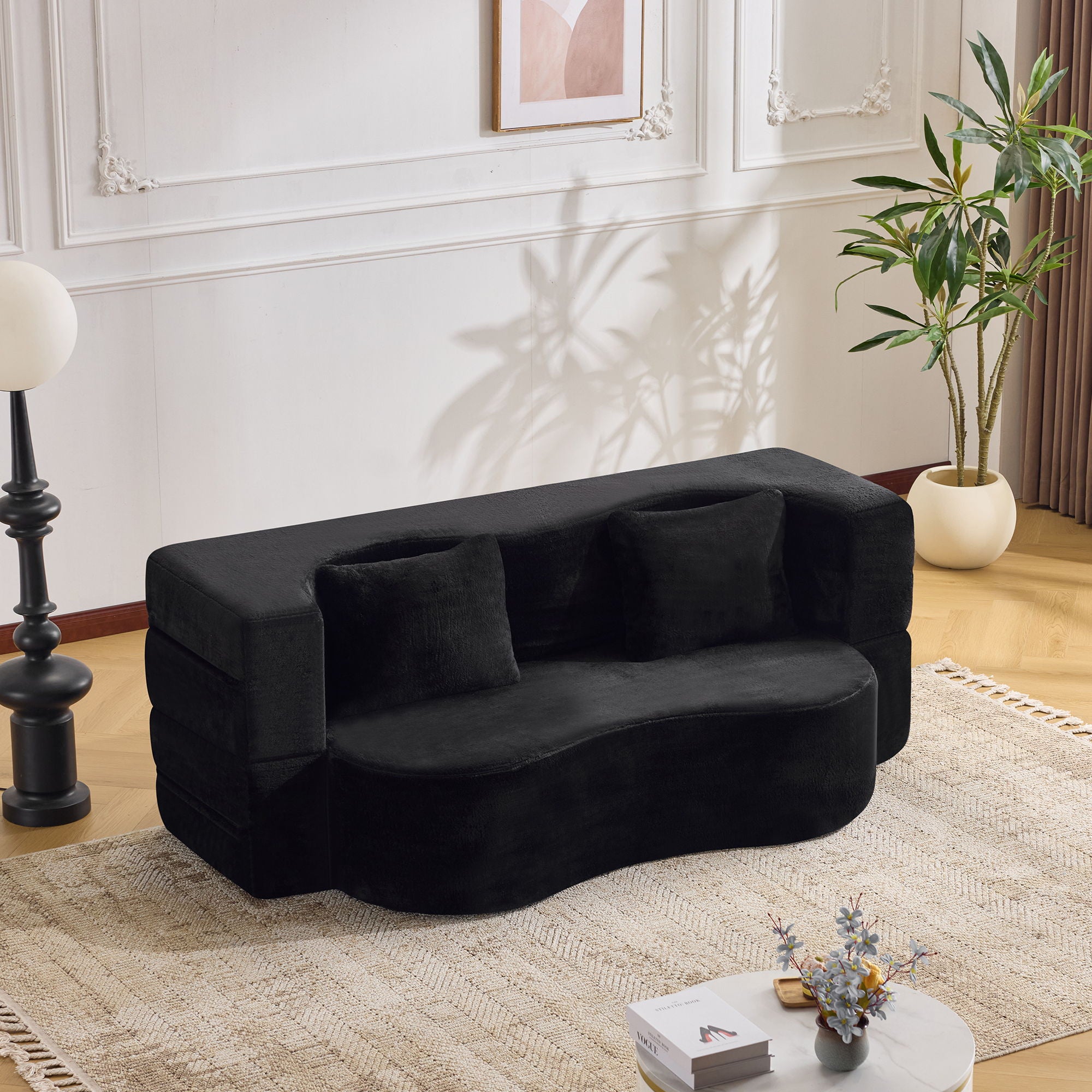Modern Floor Sofa With 4 Pillows