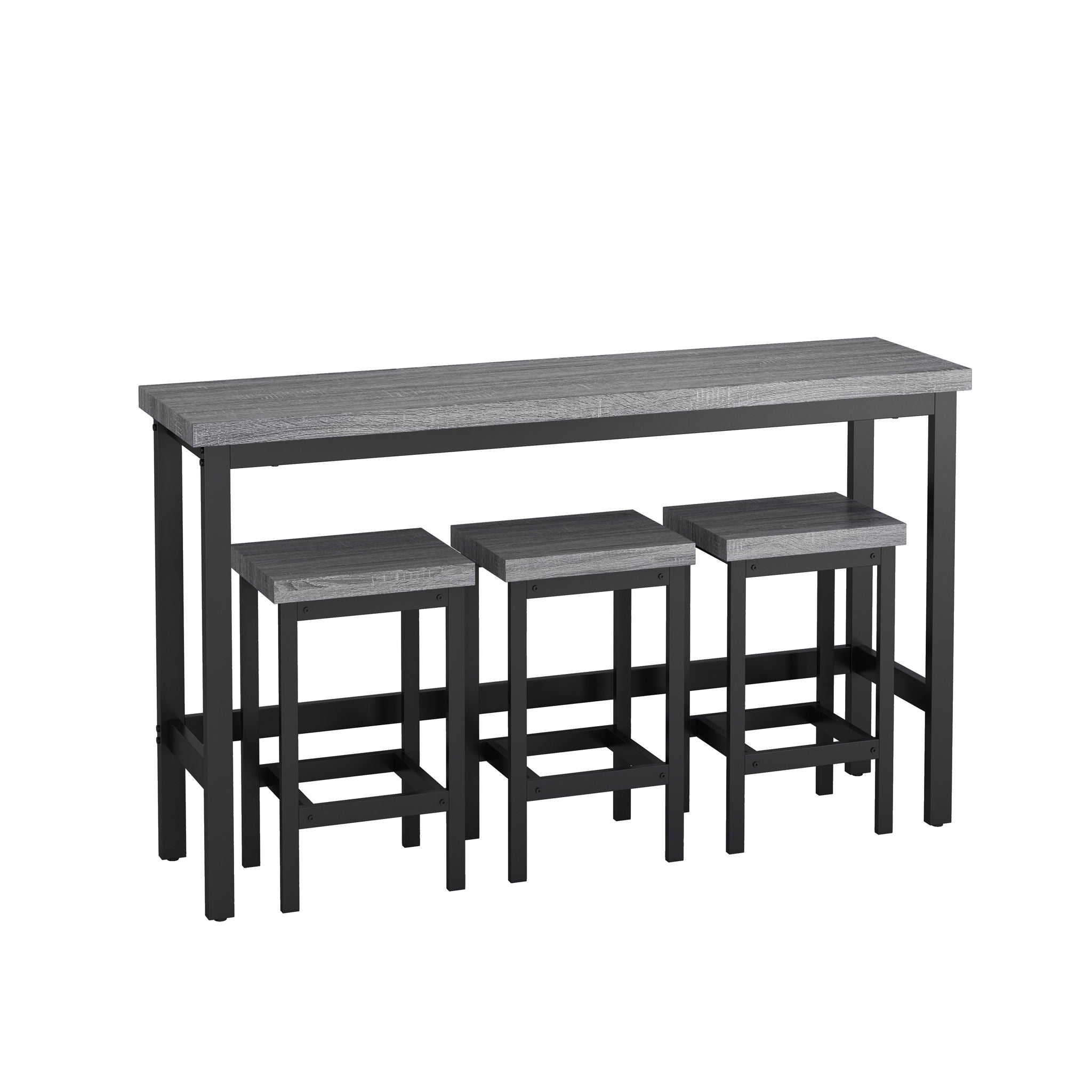 Modern Design Long Dining Table Set With 3 Stools