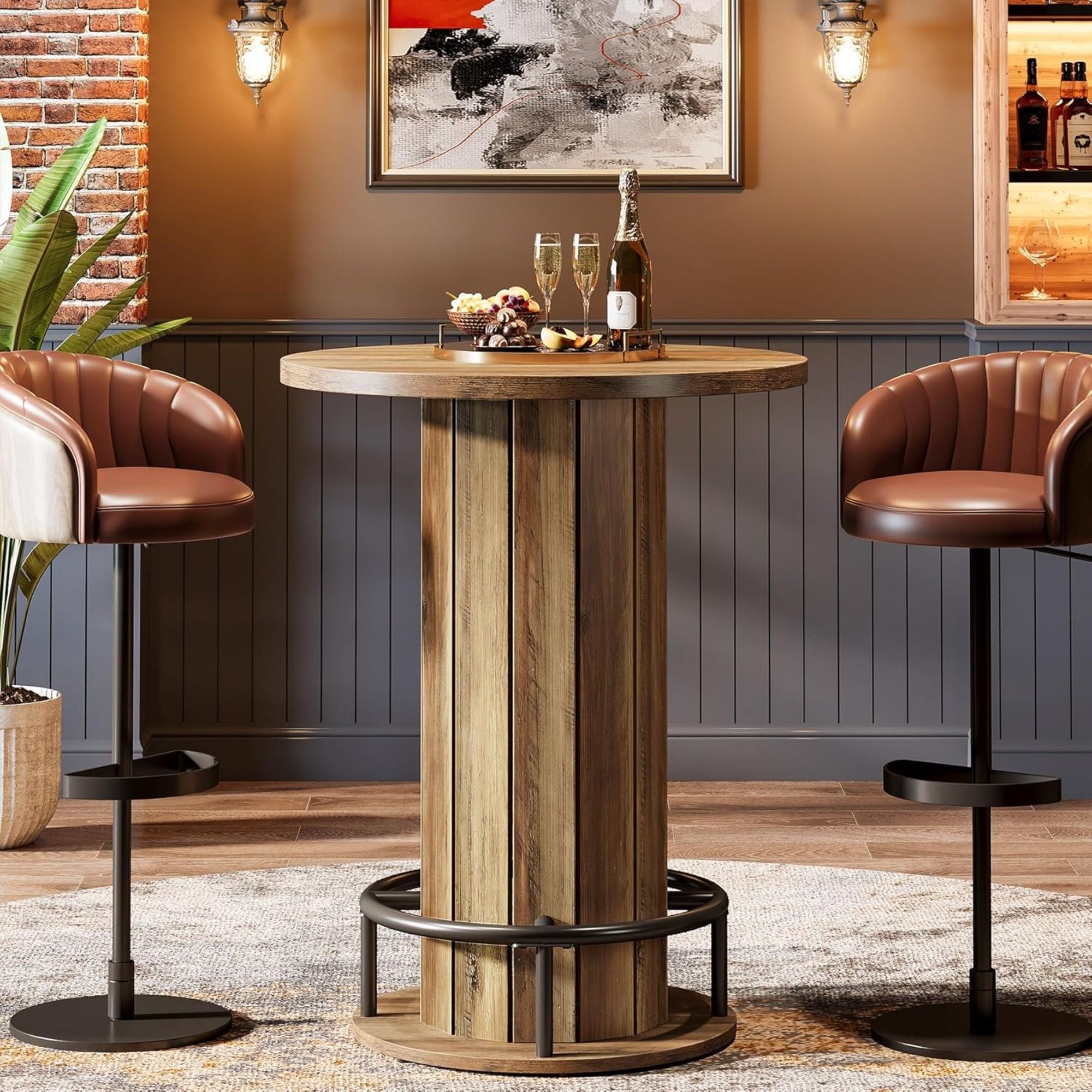 Pub Bistro Table - Rustic Brown