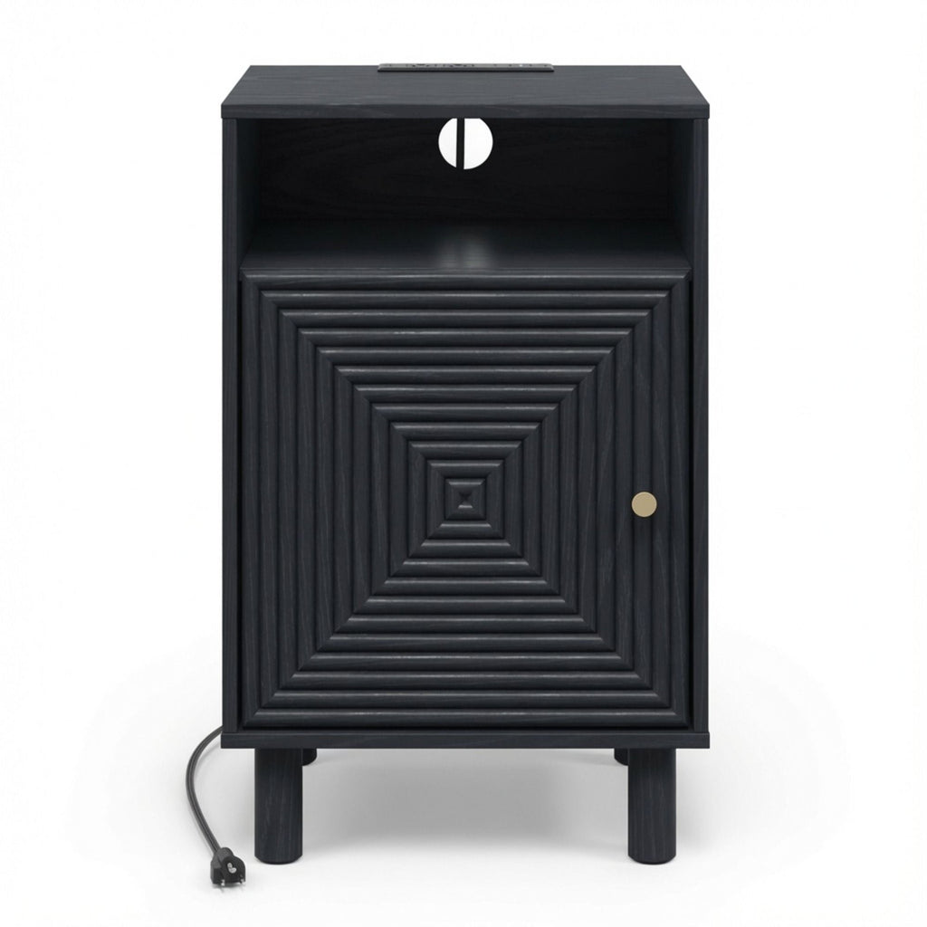 Nightstand With Charging Station & Storage