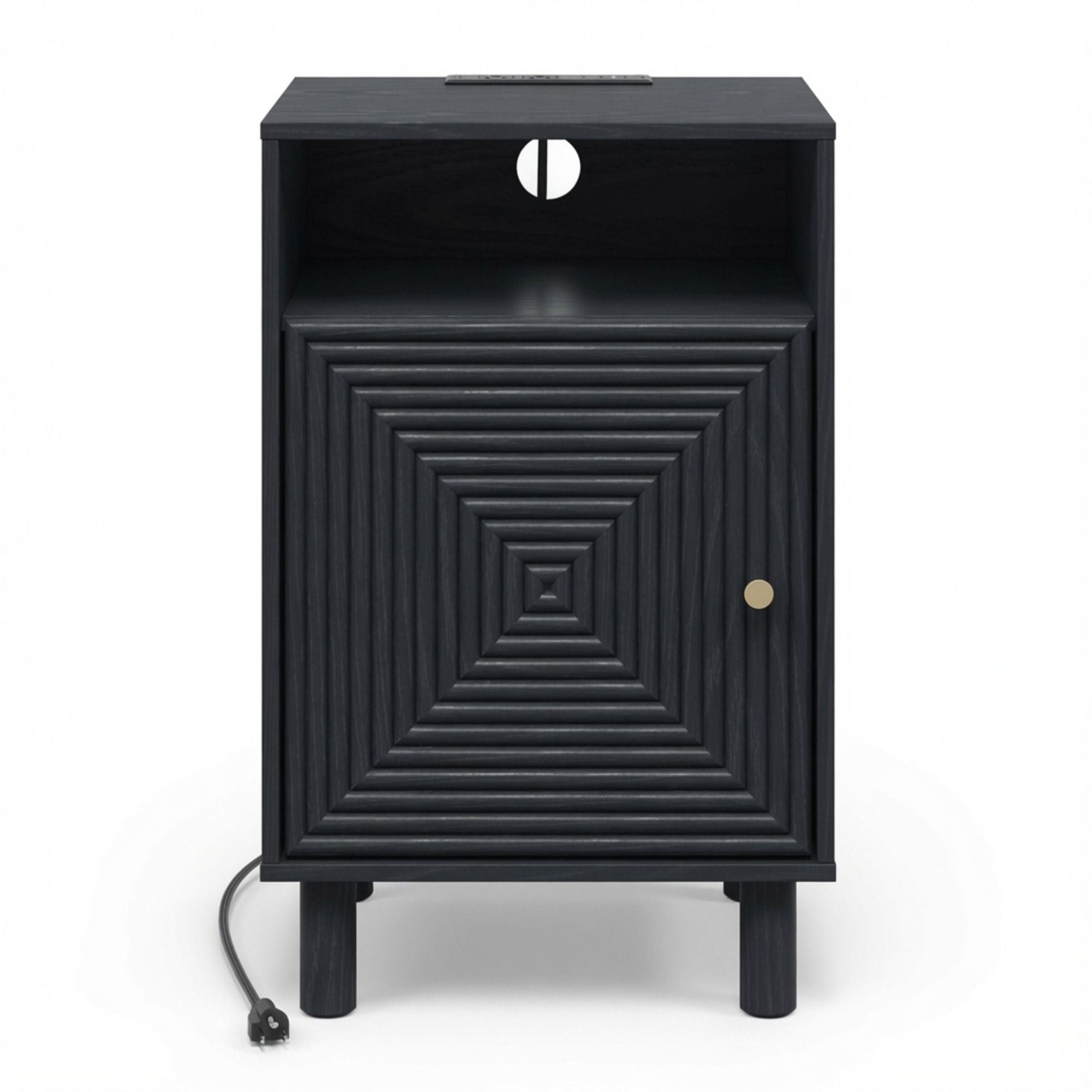 Nightstand With Charging Station & Storage