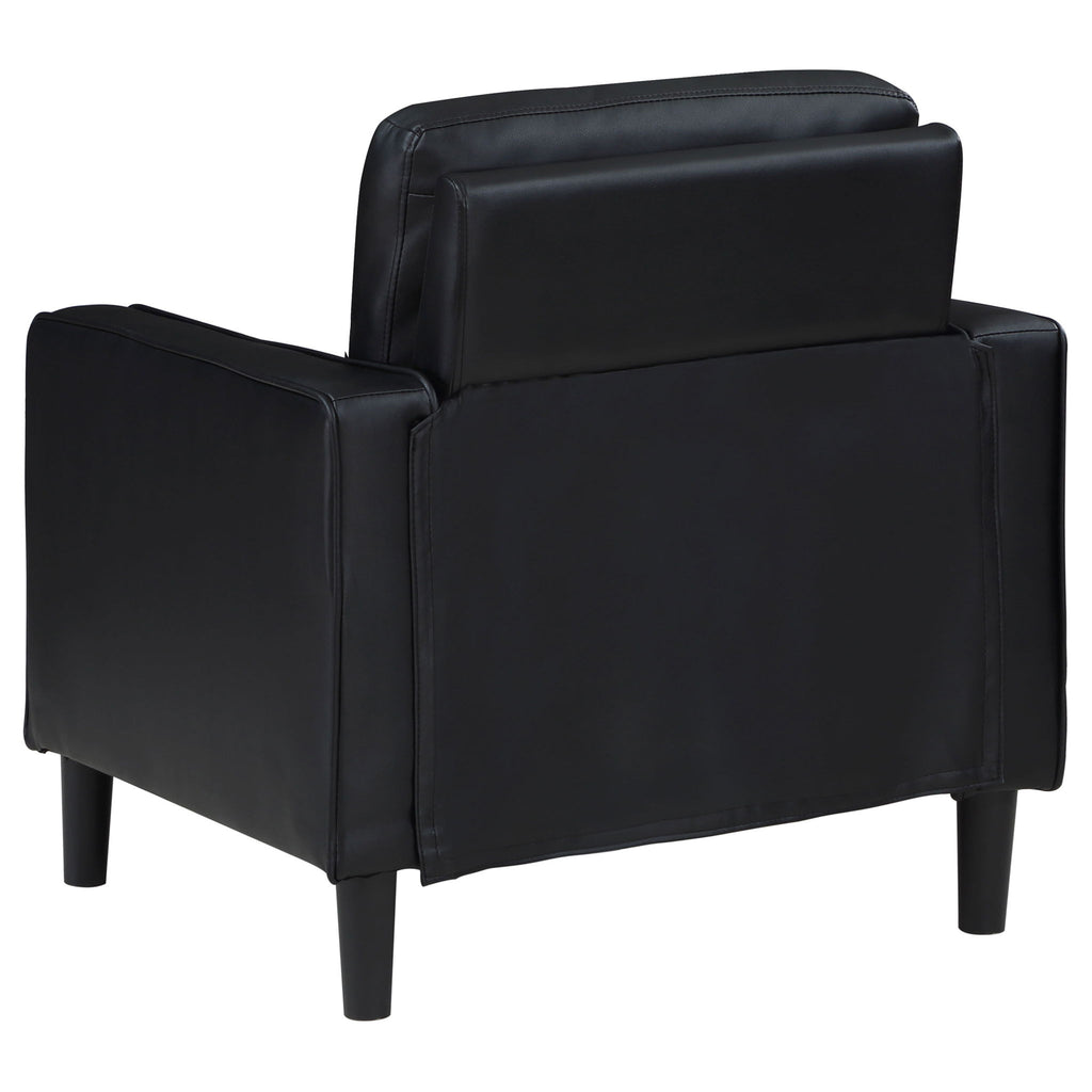Weld 3 Piece Upholstered Track Arm Sofa Set - Black