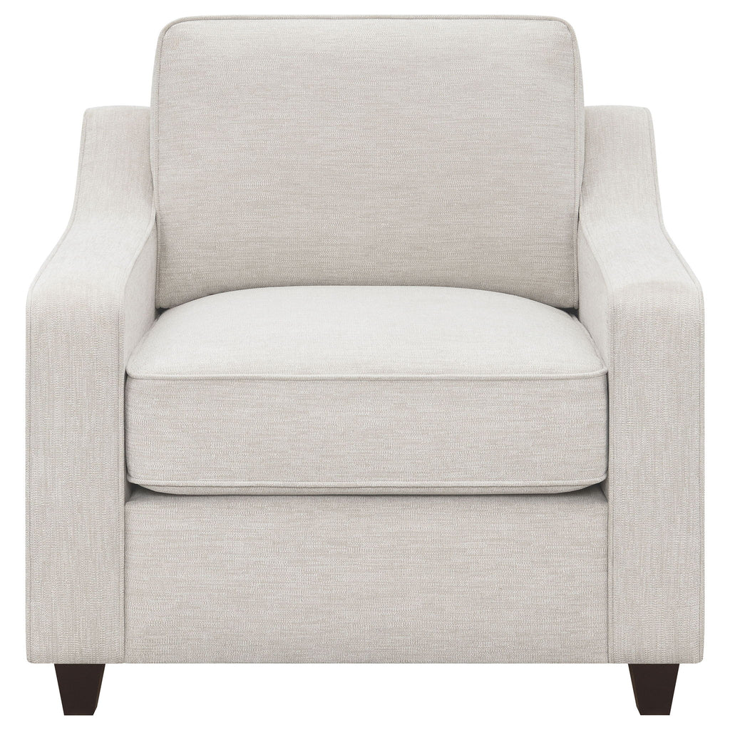 Mahaffey - Upholstered Sloped Track Arm Chair - Beige
