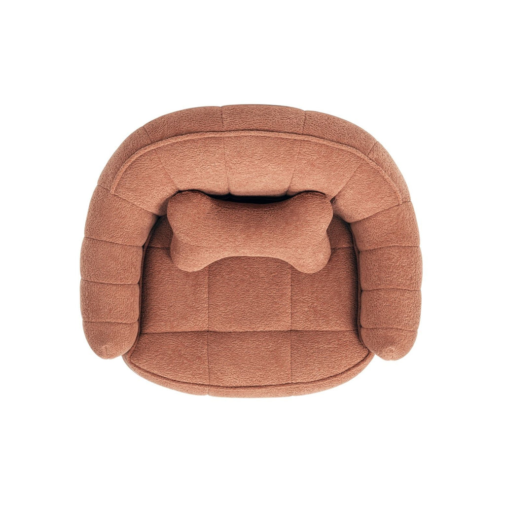 Louie - Dog Sofa Bed With Bone Pillow - Orange