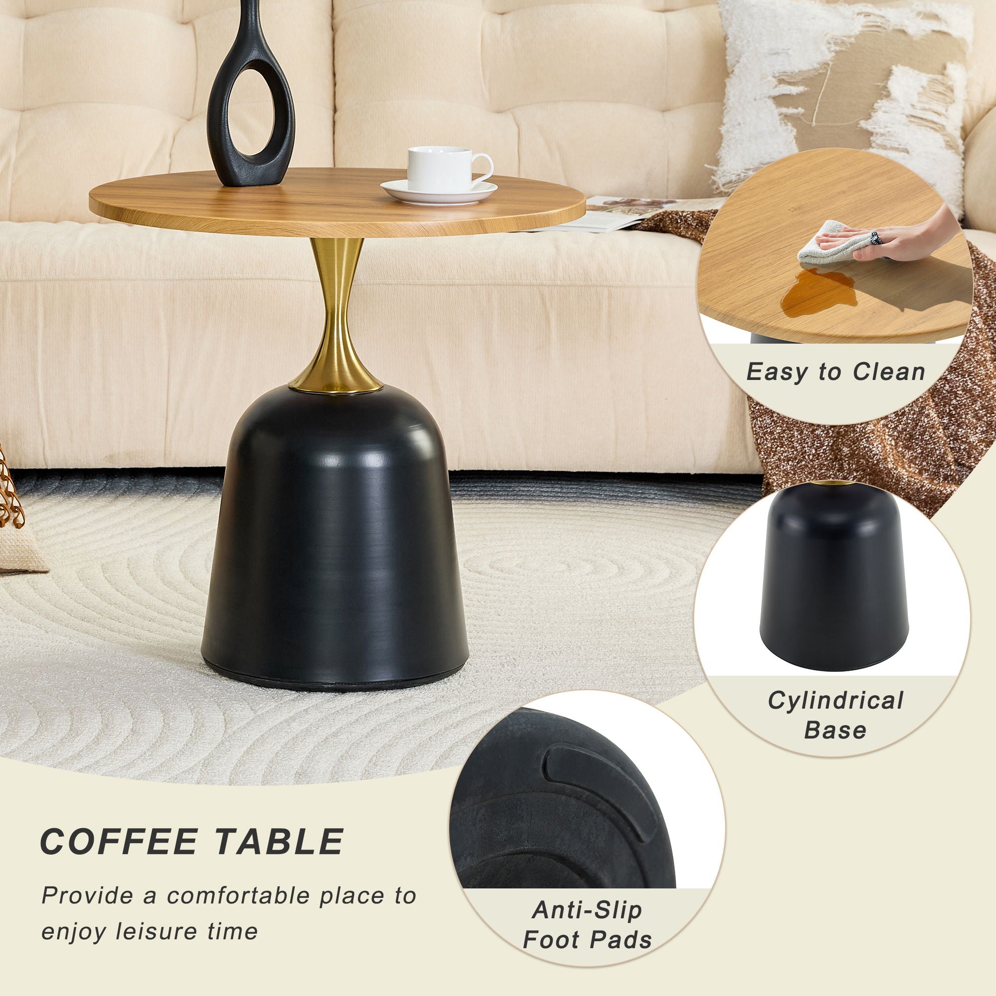 Nordic Circular Coffee Table For Living Room