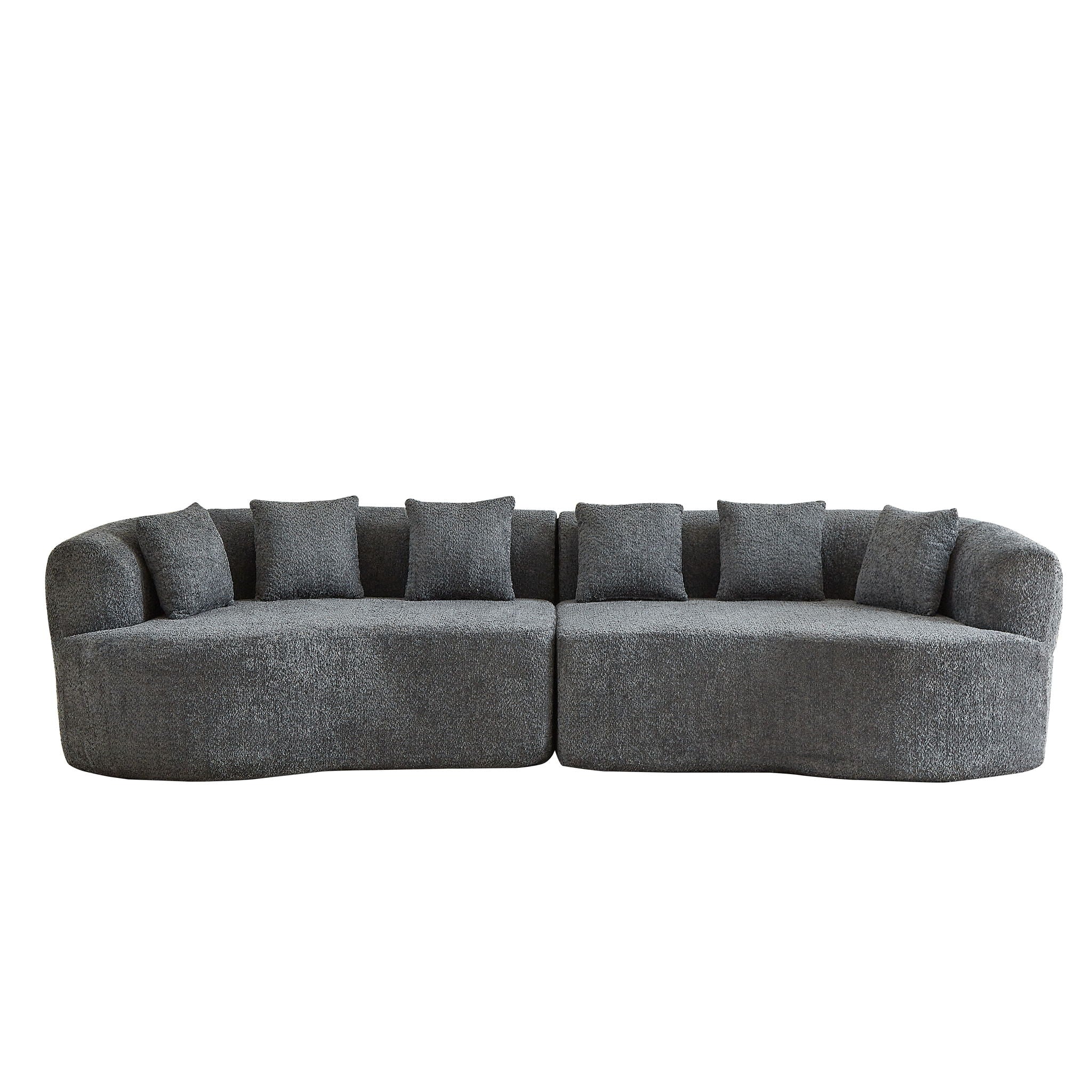 Curved Sectional Sofa With 6 Pillows