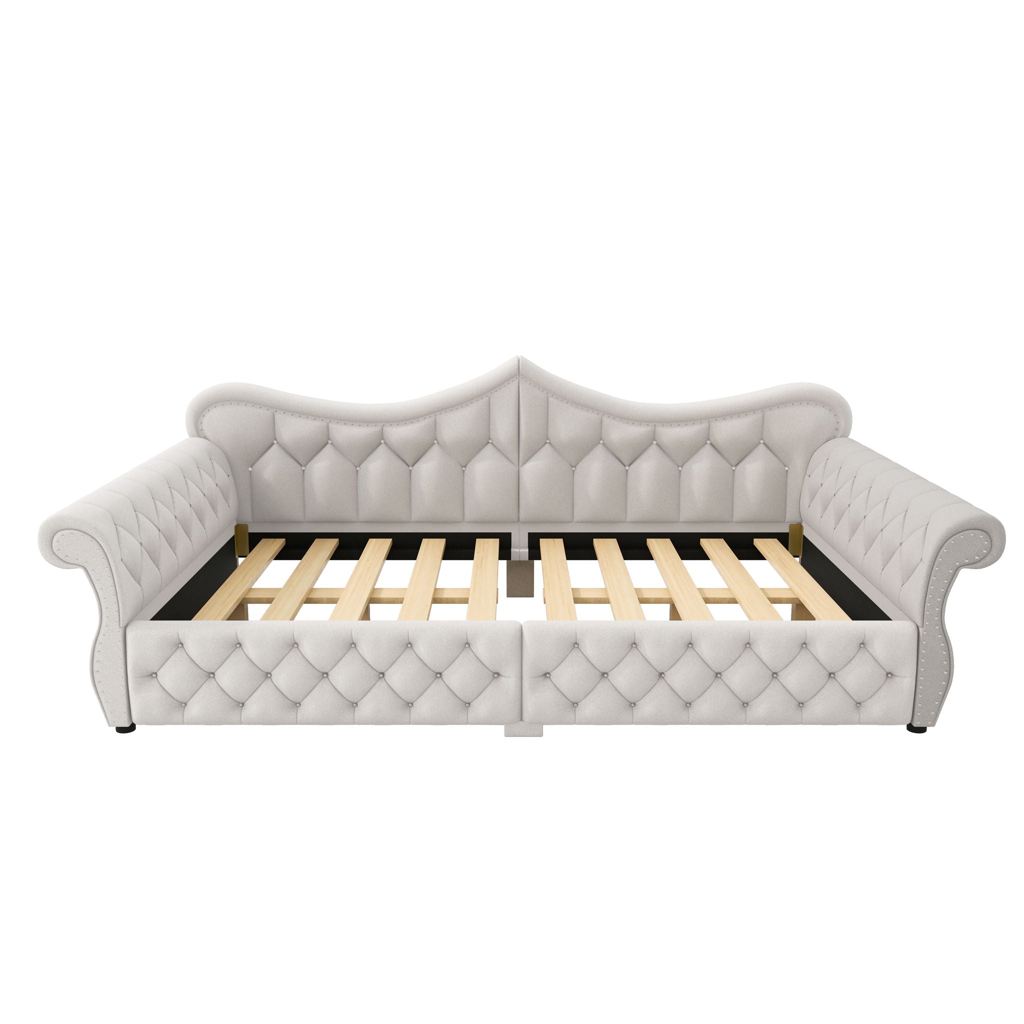 Upholstered Daybed With LED Lighting And Nailhead Trim