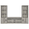 Conifer - 3 Piece TV Entertainment Center With Storage - Gray