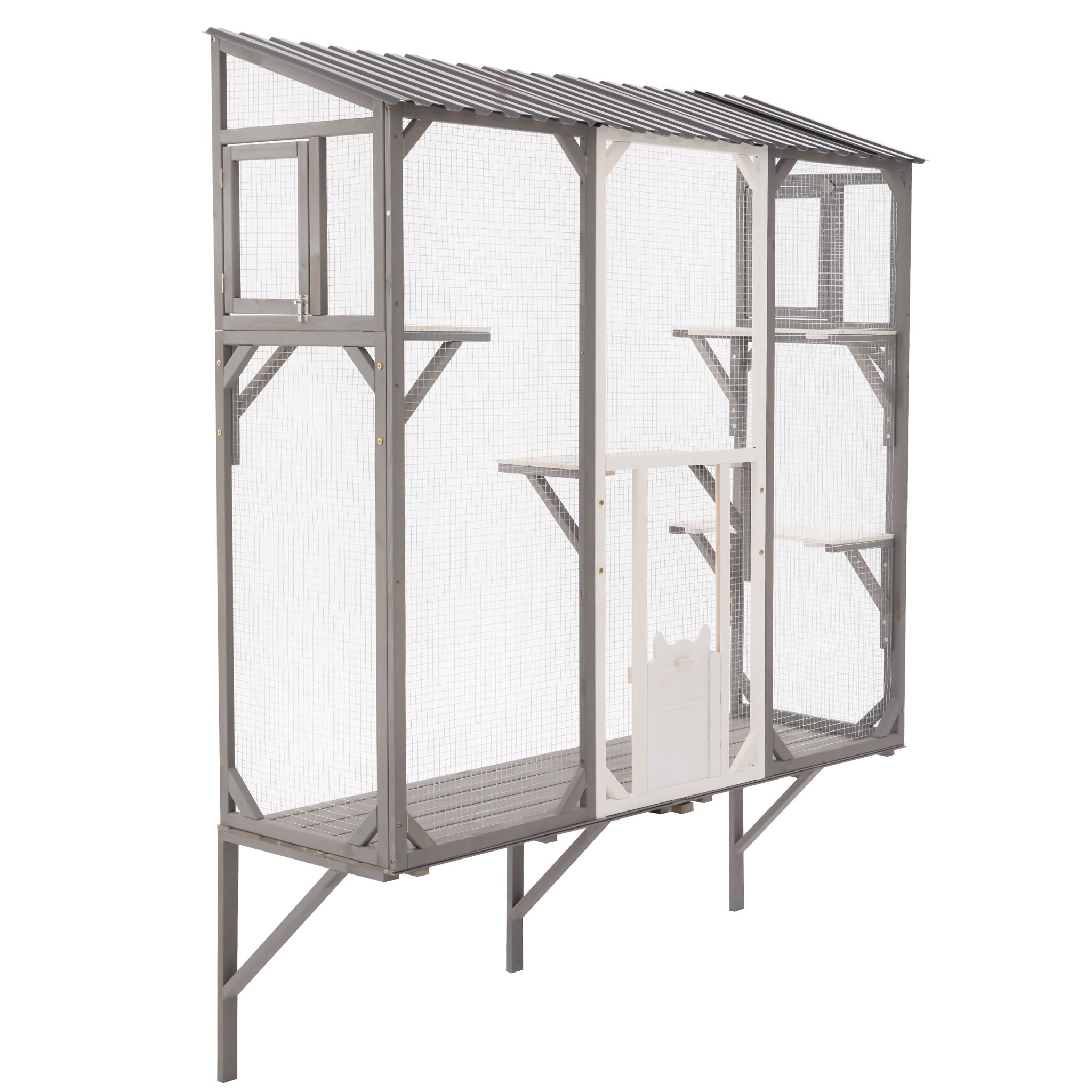 Outdoor Cat Catio With Platforms
