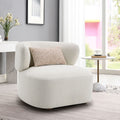Darius - Accent Chair With Pillow - Beige Boucle