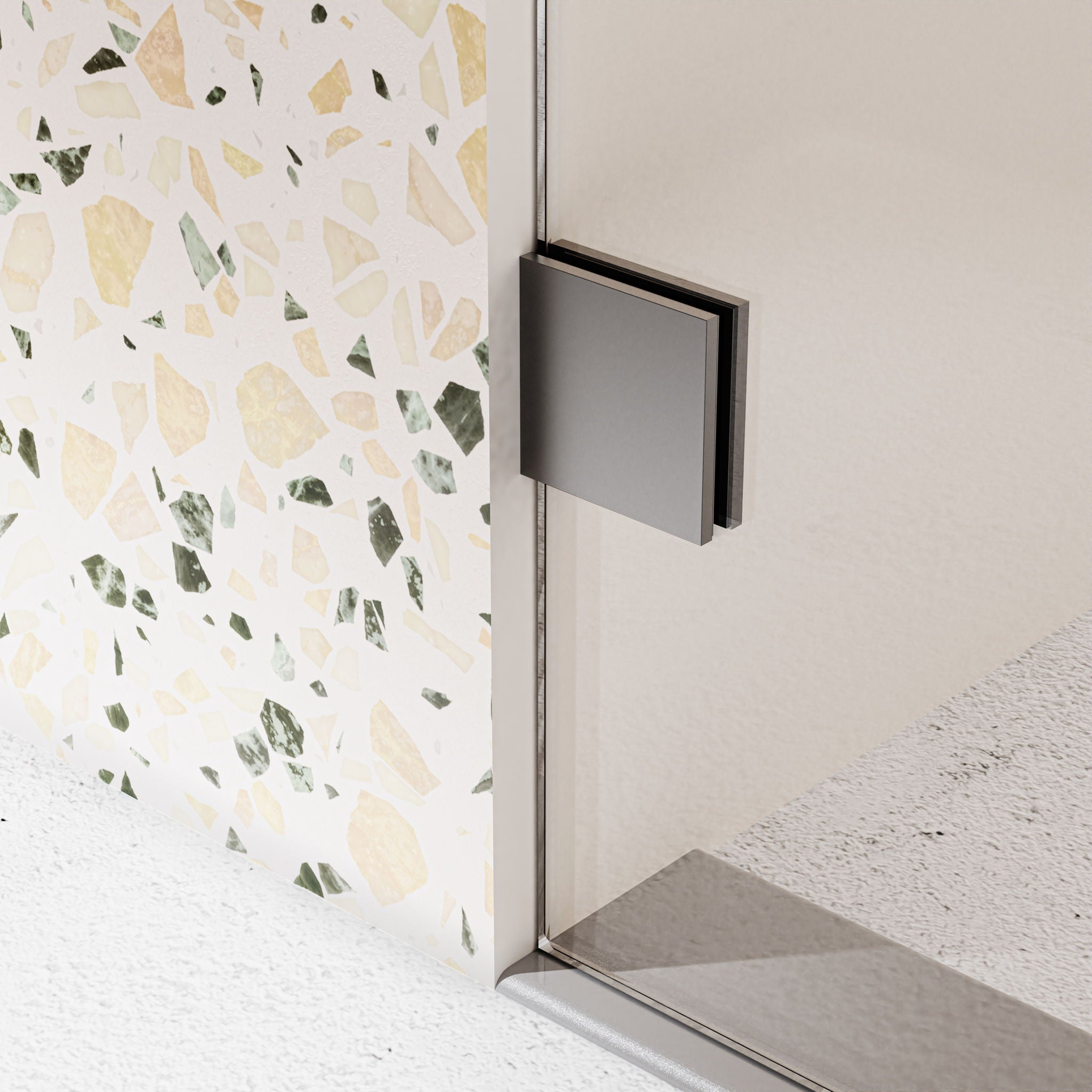 Frameless Single Sliding Soft Close Shower Doors, 5/16" Sgcc Tempered Glass