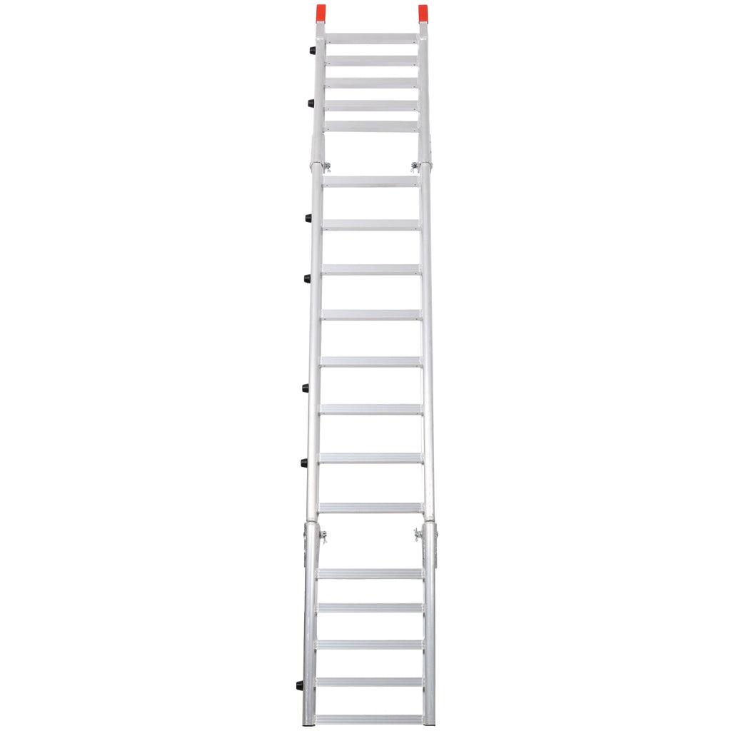 Ramp For Motorcycle / Lawn Mower / ATV, 2 In 1 Ramp And Tailgate Extender - Silver