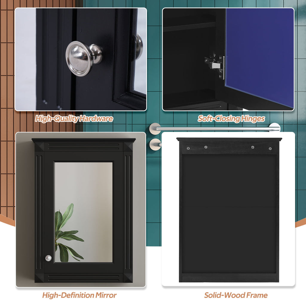 Wall Mounted Bathroom Storage Medicine Cabinet For Over Toilet With Mirror