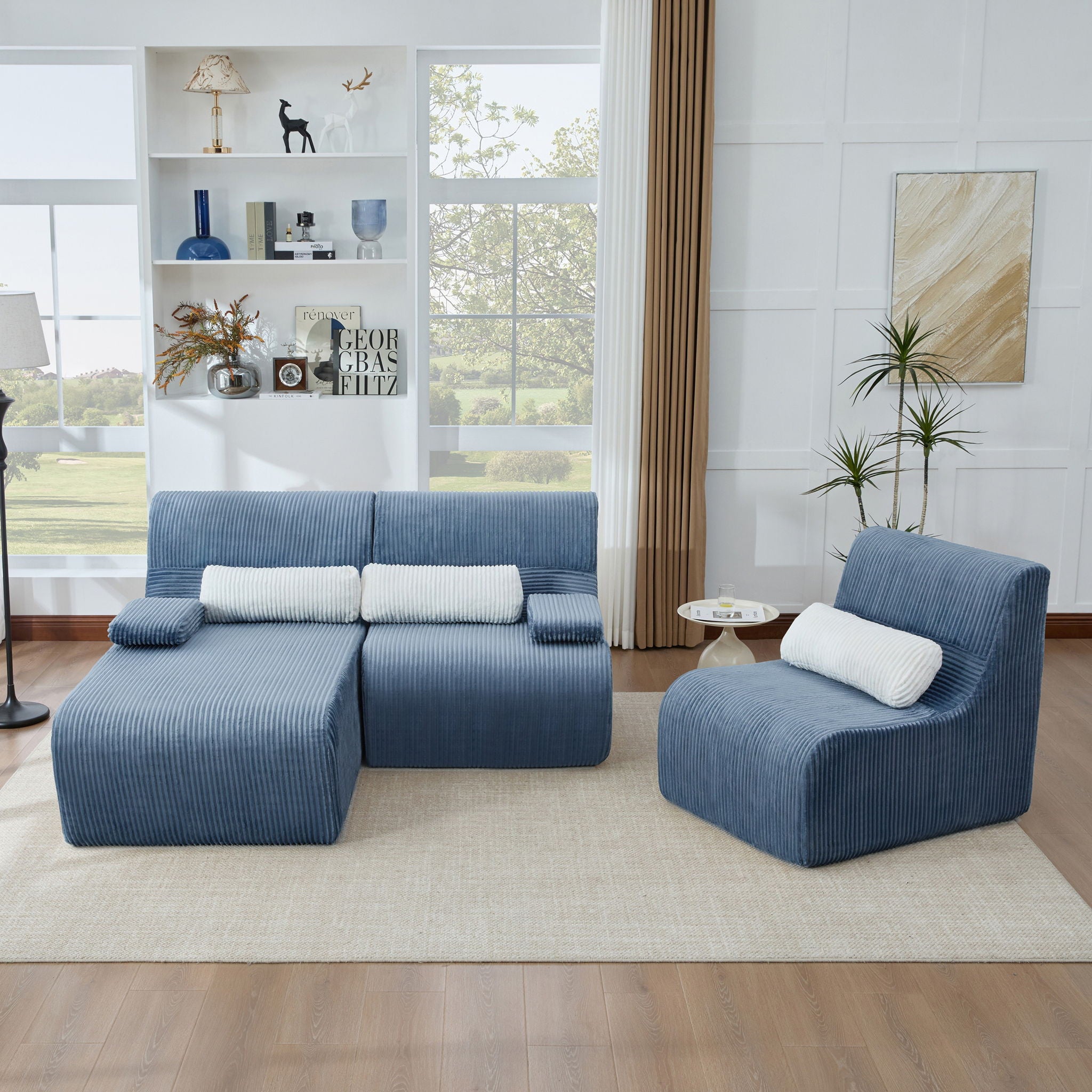 Oversized Sectional Sofa, Living Room Seating With Modular Design