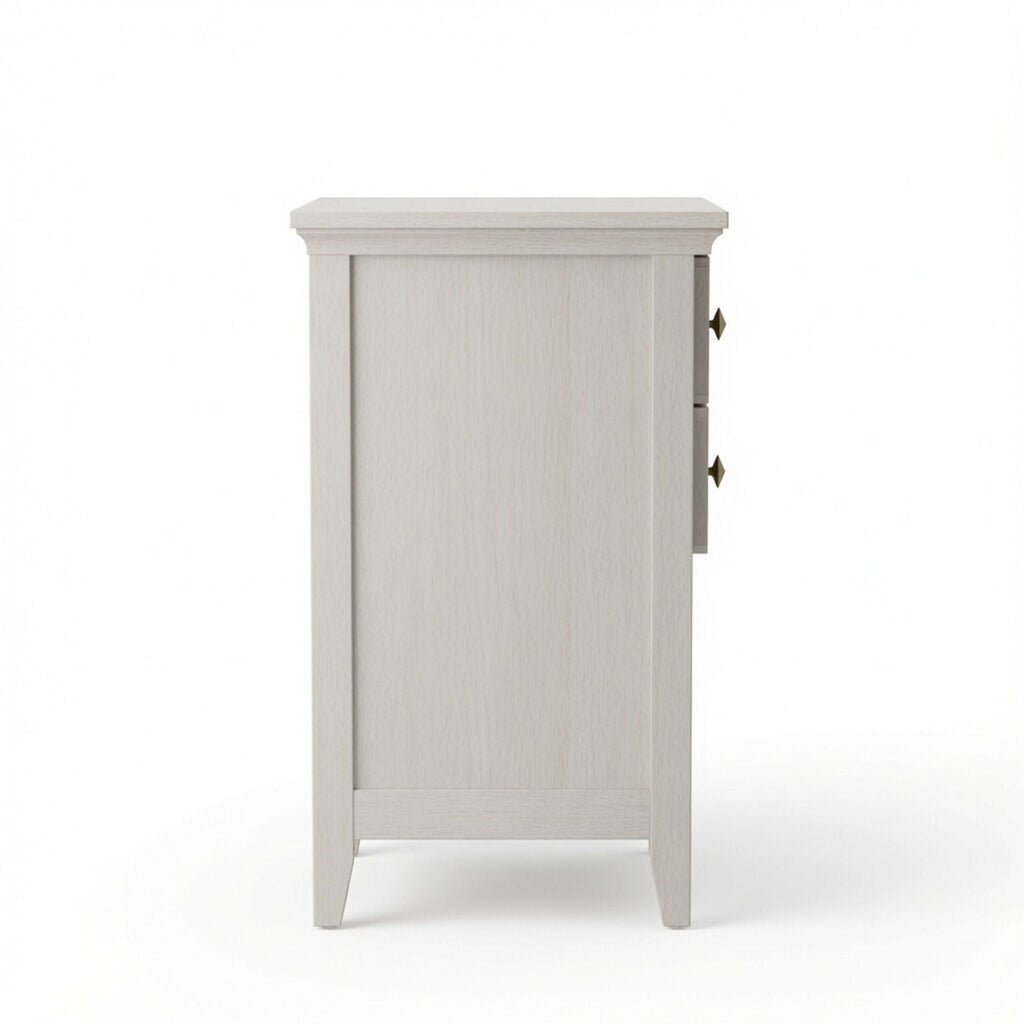 Nightstands With 2 Drawers, Bedside Tables For Small Spaces (Set of 2) - White