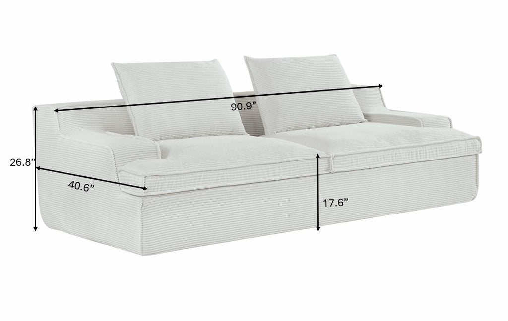 Nimbus - Oversized Full Foam 4 Seater Couch For Living Room Upholstered In Soft, Wide Armrests