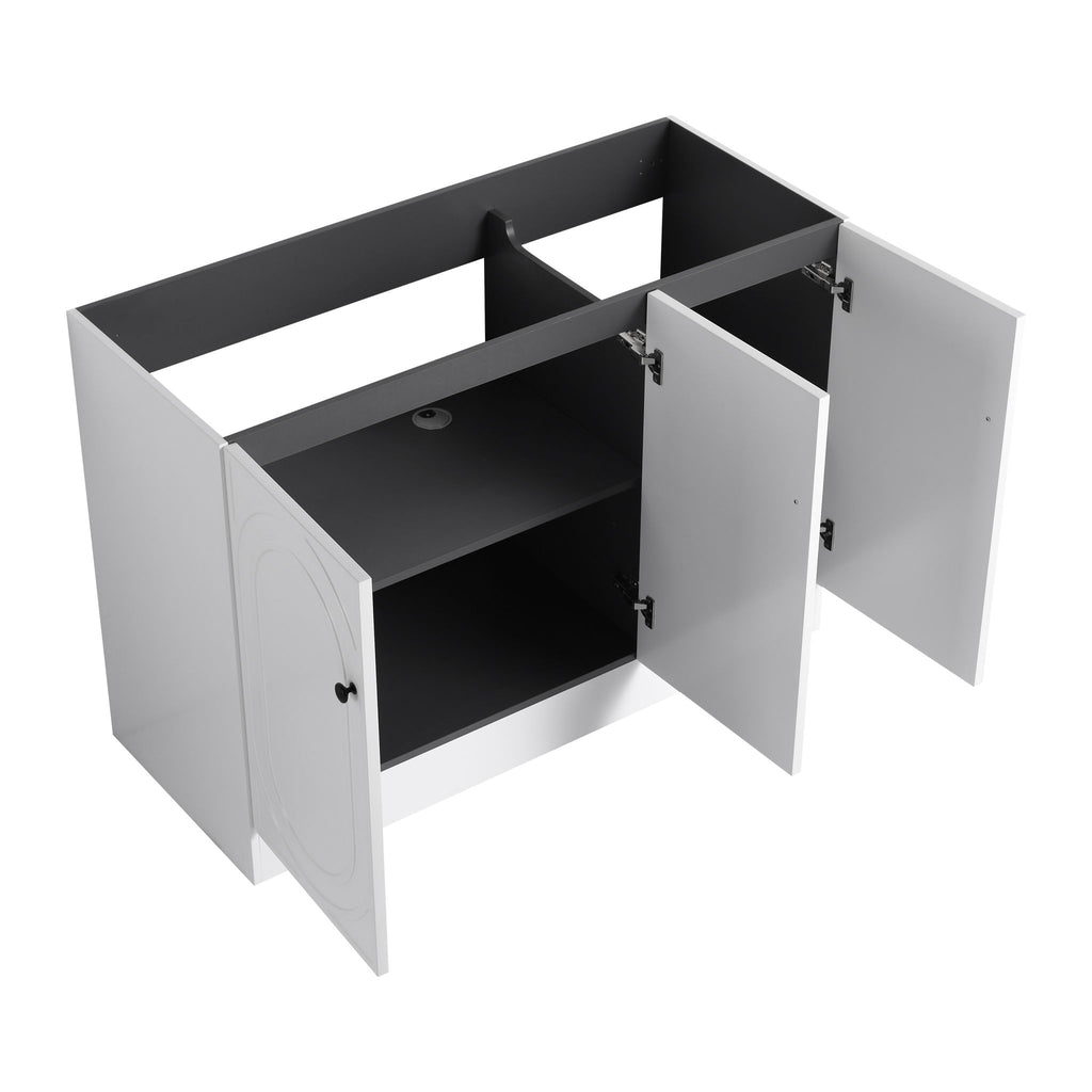 Contemporary Freestanding Bathroom Vanity With Resin Sink & Soft-Close Cabinet Doors