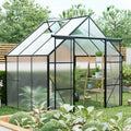 Double Door Polycarbonate house Raised Base And Anchor Aluminum Heavy Duty Walk In houses For Outdoor Backyard In All Season