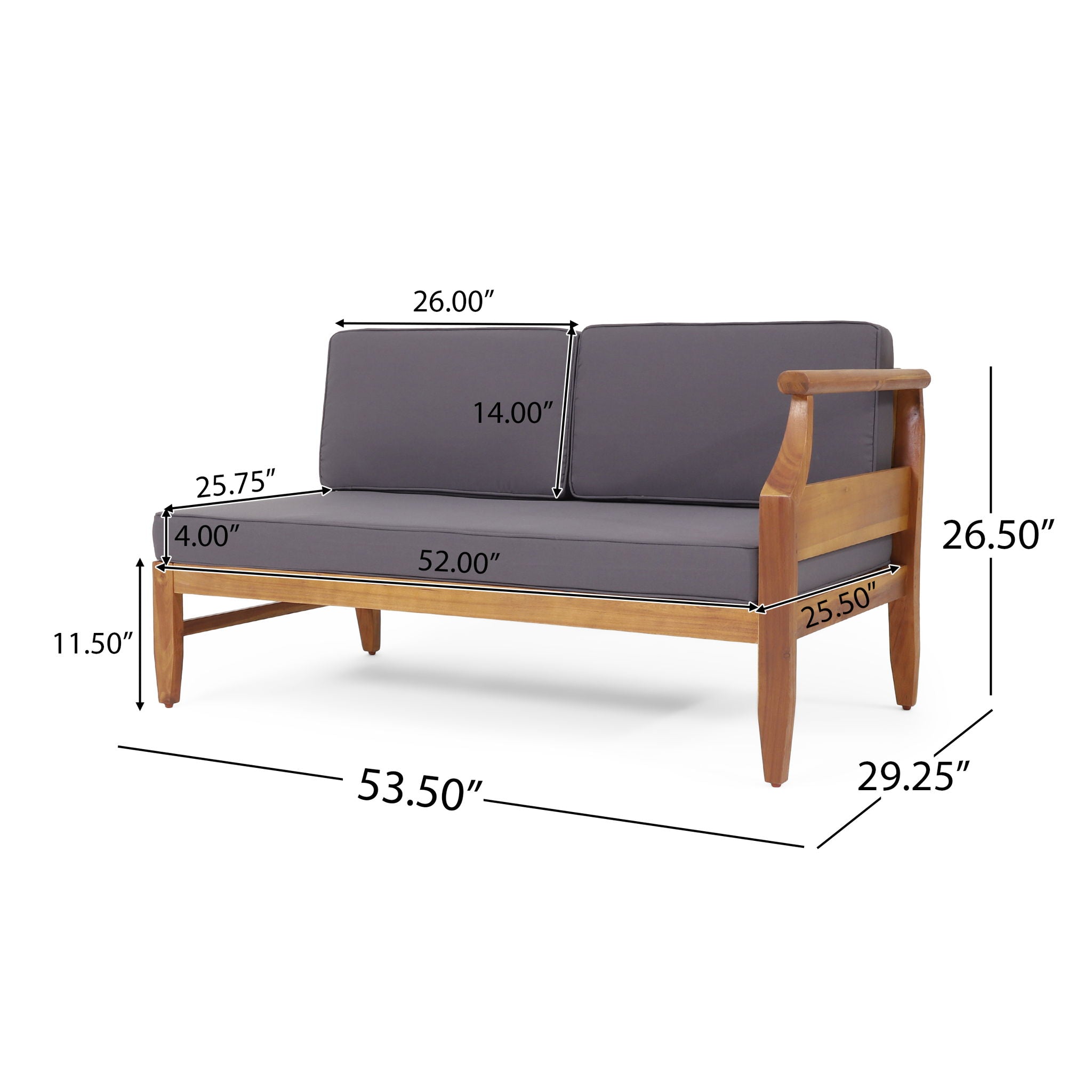 Aston - 2 Seater Sofa Right Side - Dark Gray