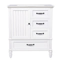 30" Bathroom Vanity With Sink, 3 Drawers, Adjustable Feet