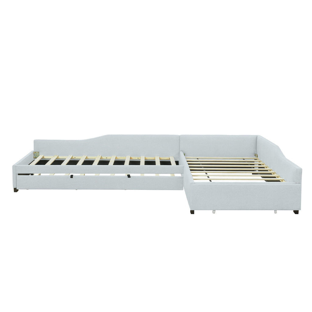Upholstered Double Daybed With Trundle And Drawer