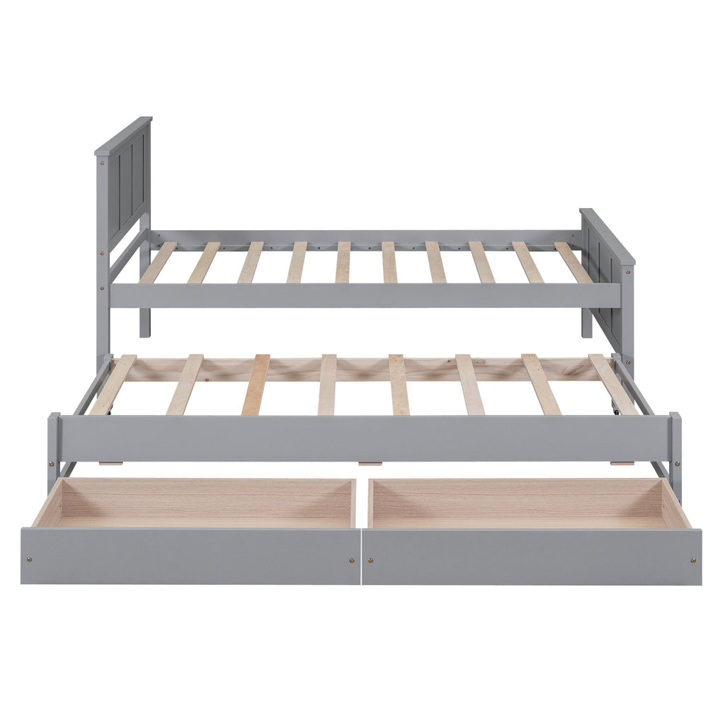 Platform Bed With Trundle And Drawers