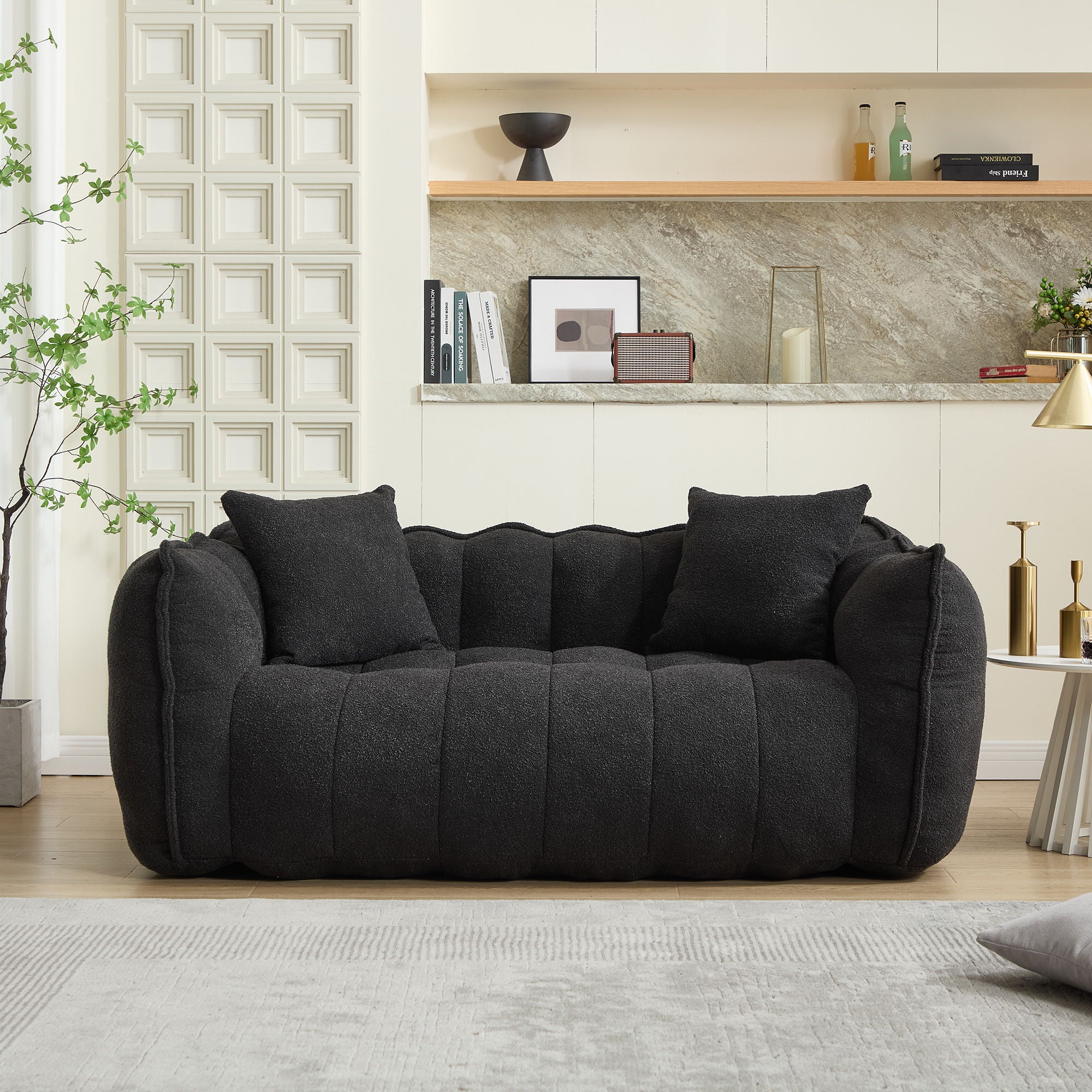 Cozy Beanbag Chair With High Resilience Foam Core For 2