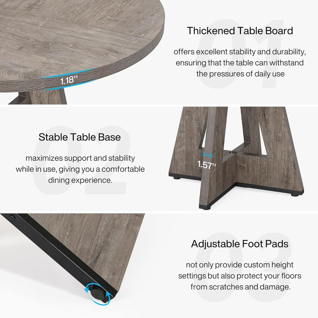 Round Dining Cross Base Kitchen Table