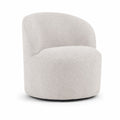 Upholstered Barrel Accent Chair For Living Room - White