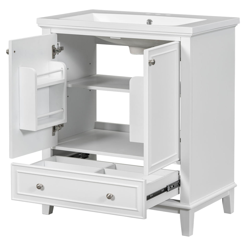 Modern Bathroom Vanity With Sink Combo, Multi Functional Cabinet With Doors And Drawer