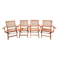 Foldable Patio Dining Set With 4 Folding Chairs For Indoor And Outdoor Use - Teak