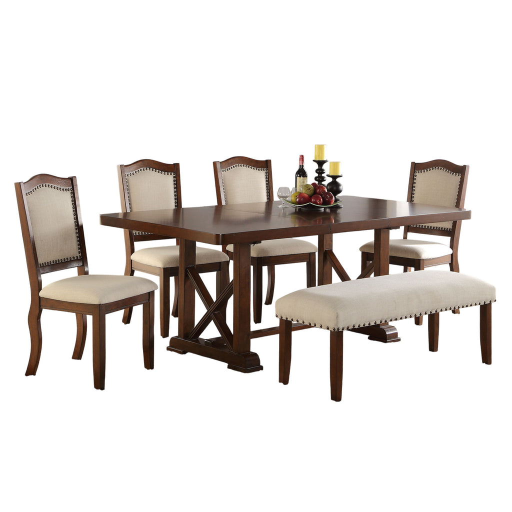 Dining Table With Leaf And Unique X Design Base - Cherry