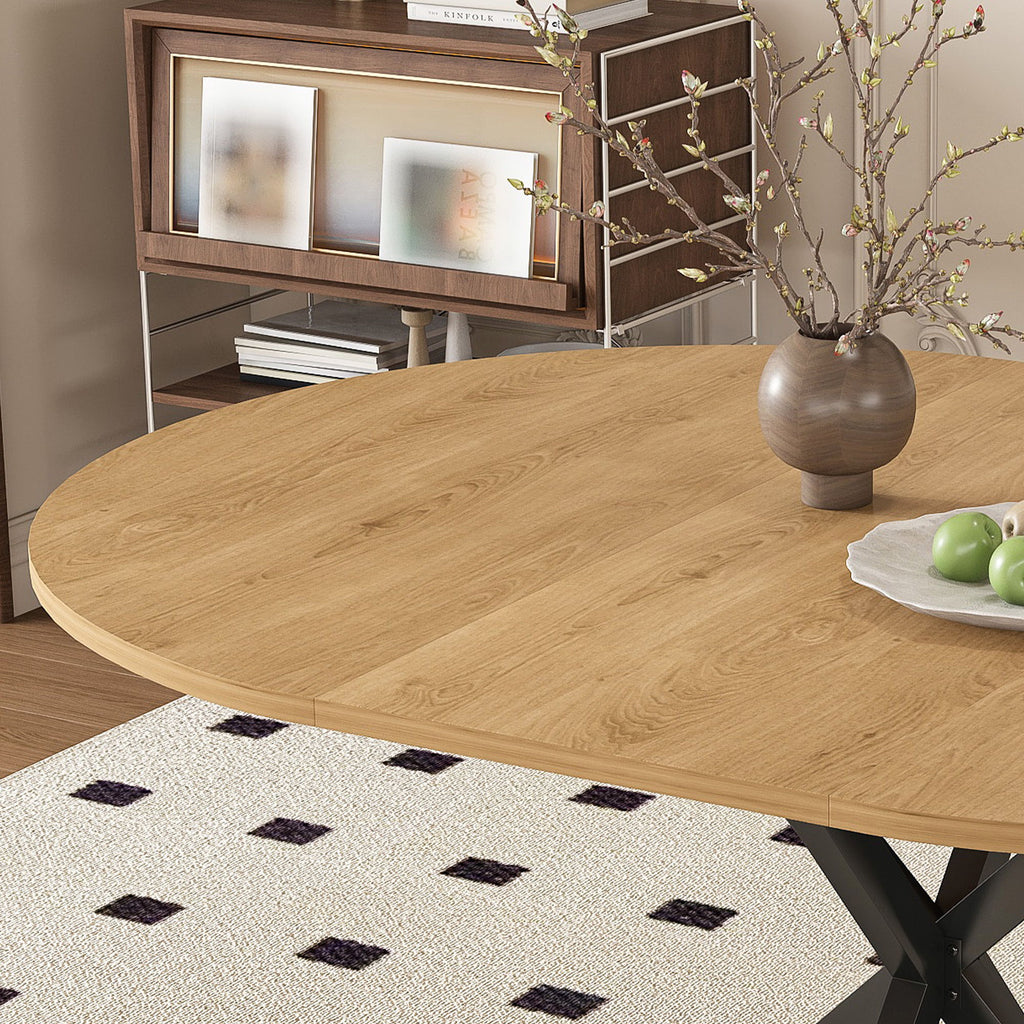 Modern Extendable Round Dining Table Set, Table With Chairs