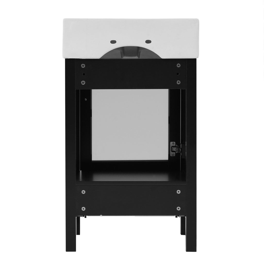 Bathroom Vanity With Ceramic Sink And Ample Storage, Ideal For Small Bathrooms
