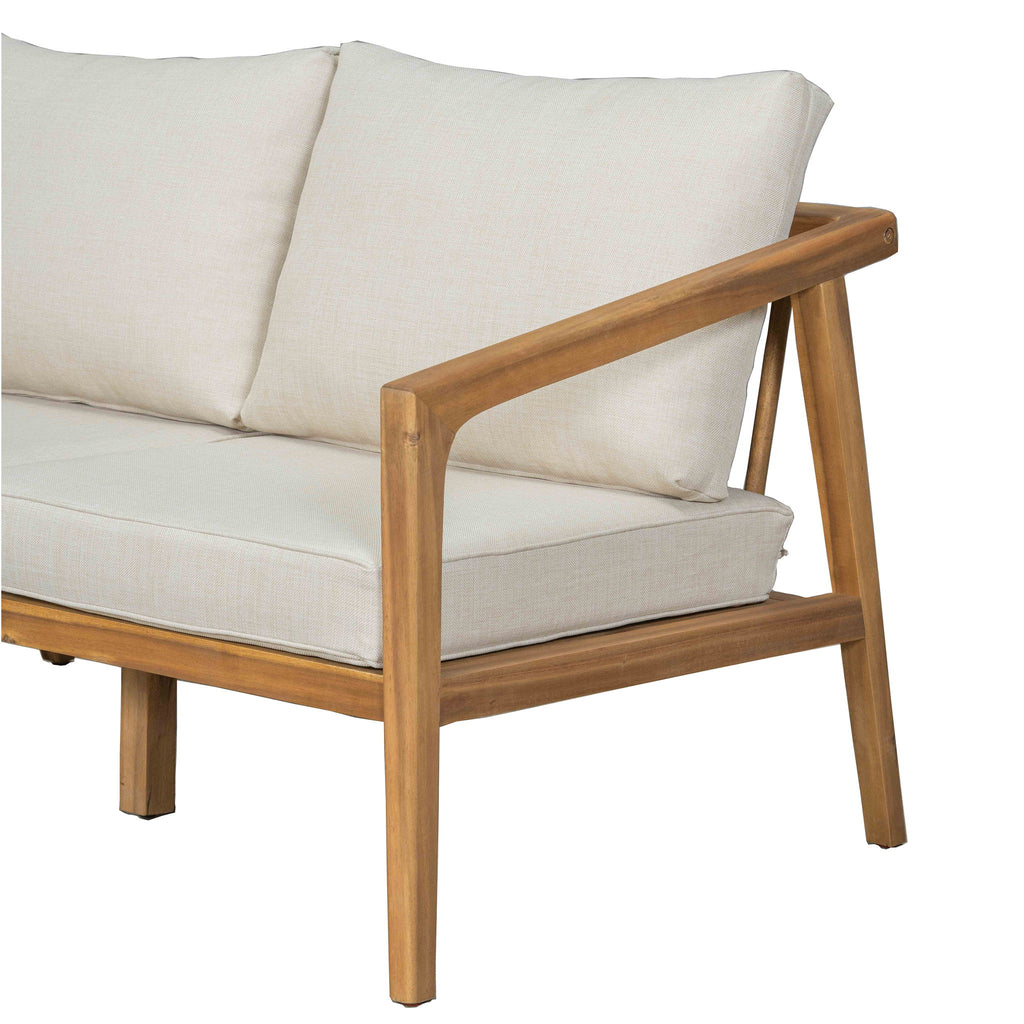 Westin - Outdoor Acacia Wood 4 Pieces Chat Set - Teak / Beige