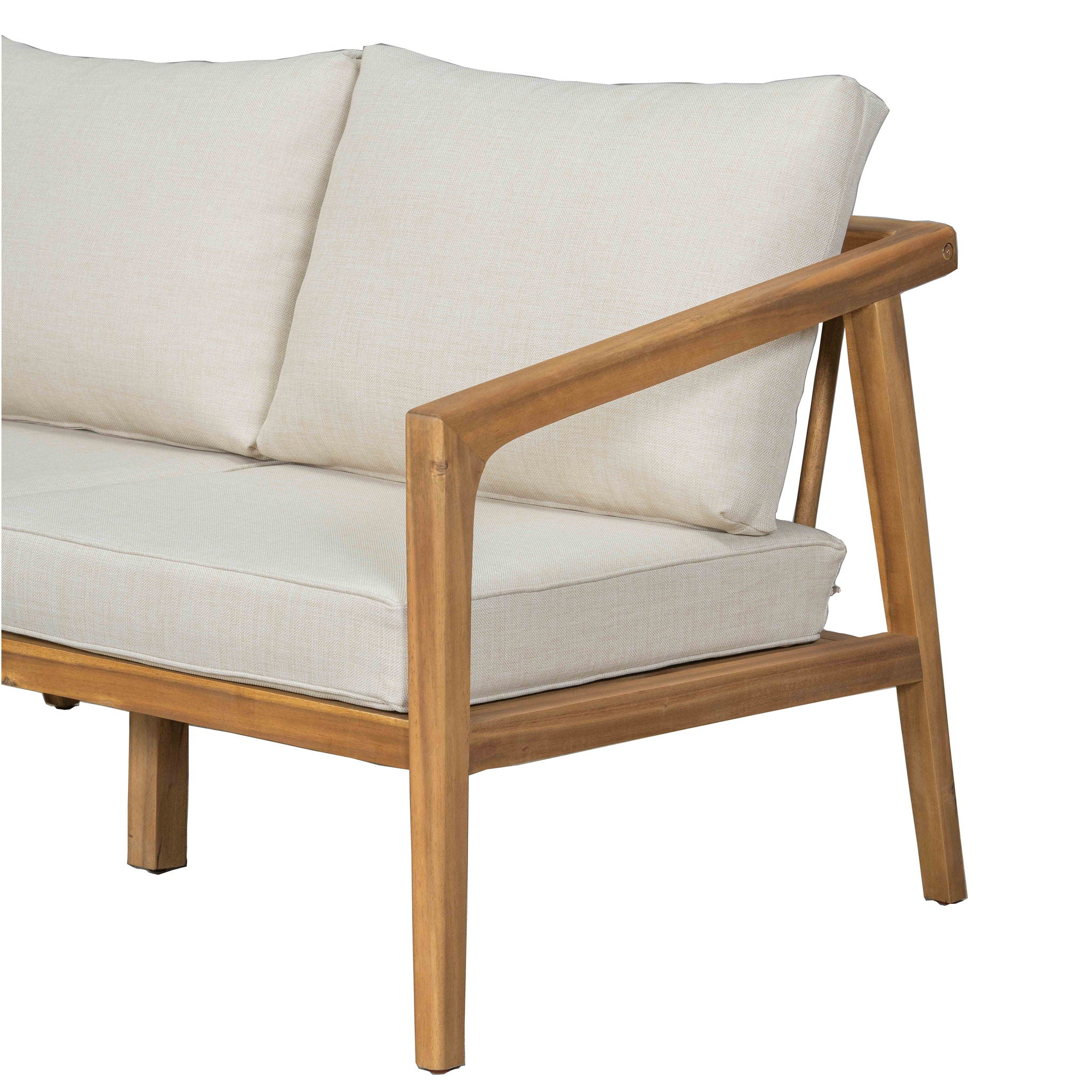 Westin - Outdoor Acacia Wood 4 Pieces Chat Set - Teak / Beige