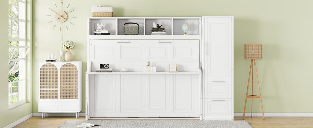 Space Saving Murphy Wall Bed With Closet And Drawers