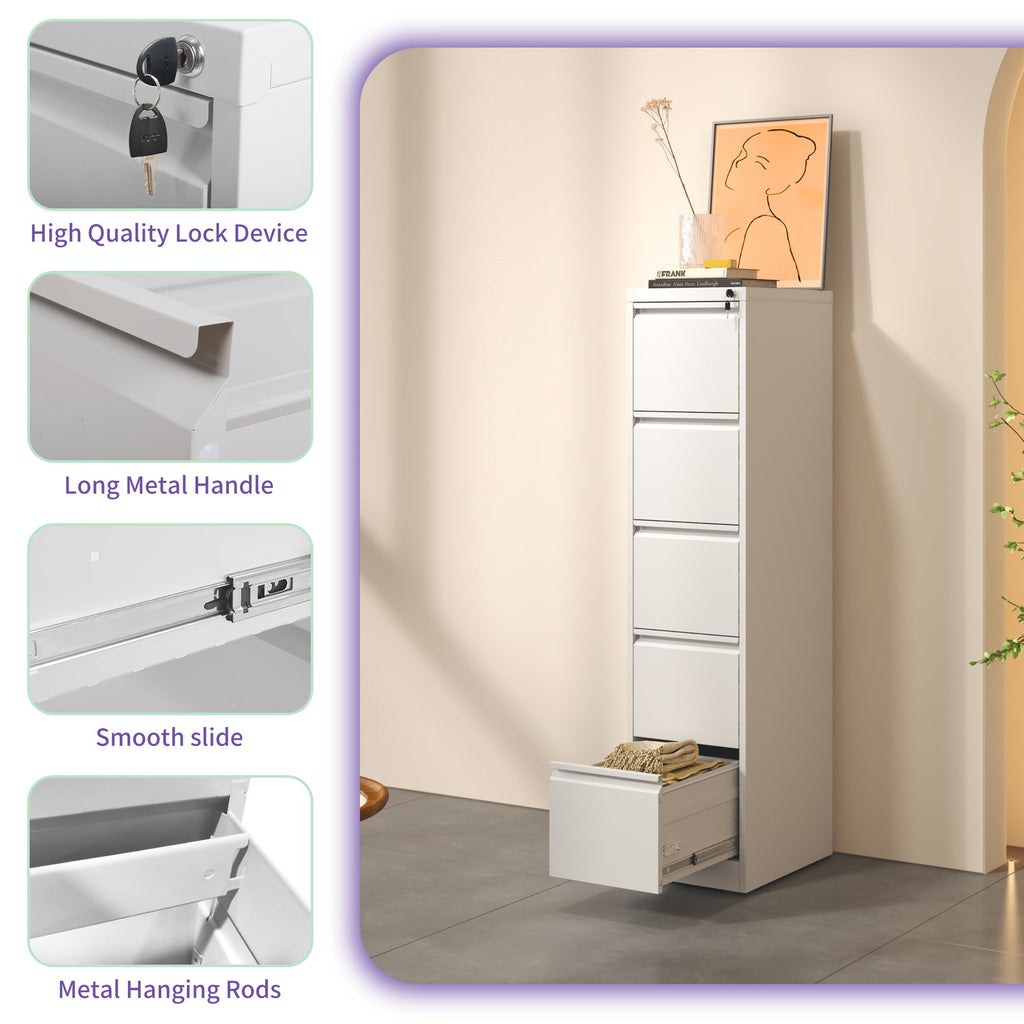 Steel Drawer Vertical File Cabinet With Lock For A4 Legal / Letter Size