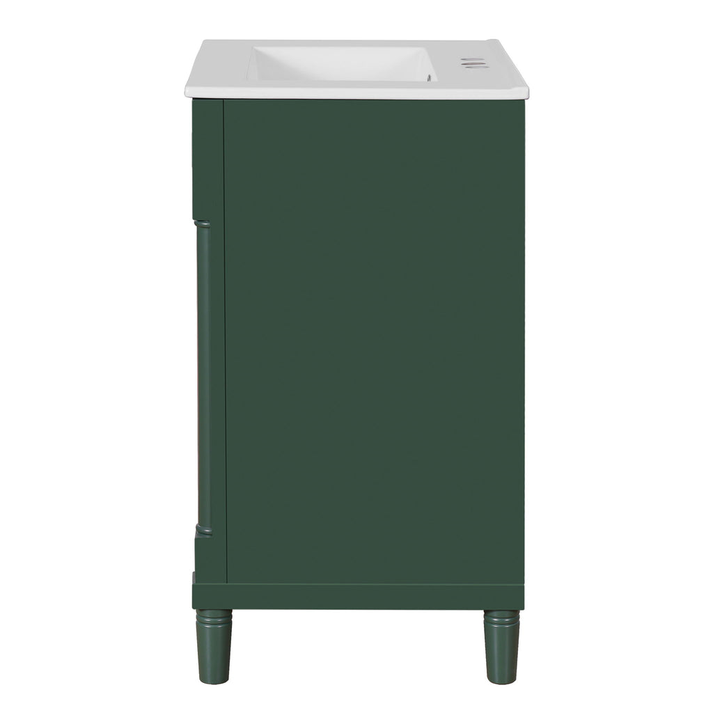 Bathroom Vanity With Integrated Sink, 2 Door Cabinet, Single Sink For Small To Medium Bathrooms