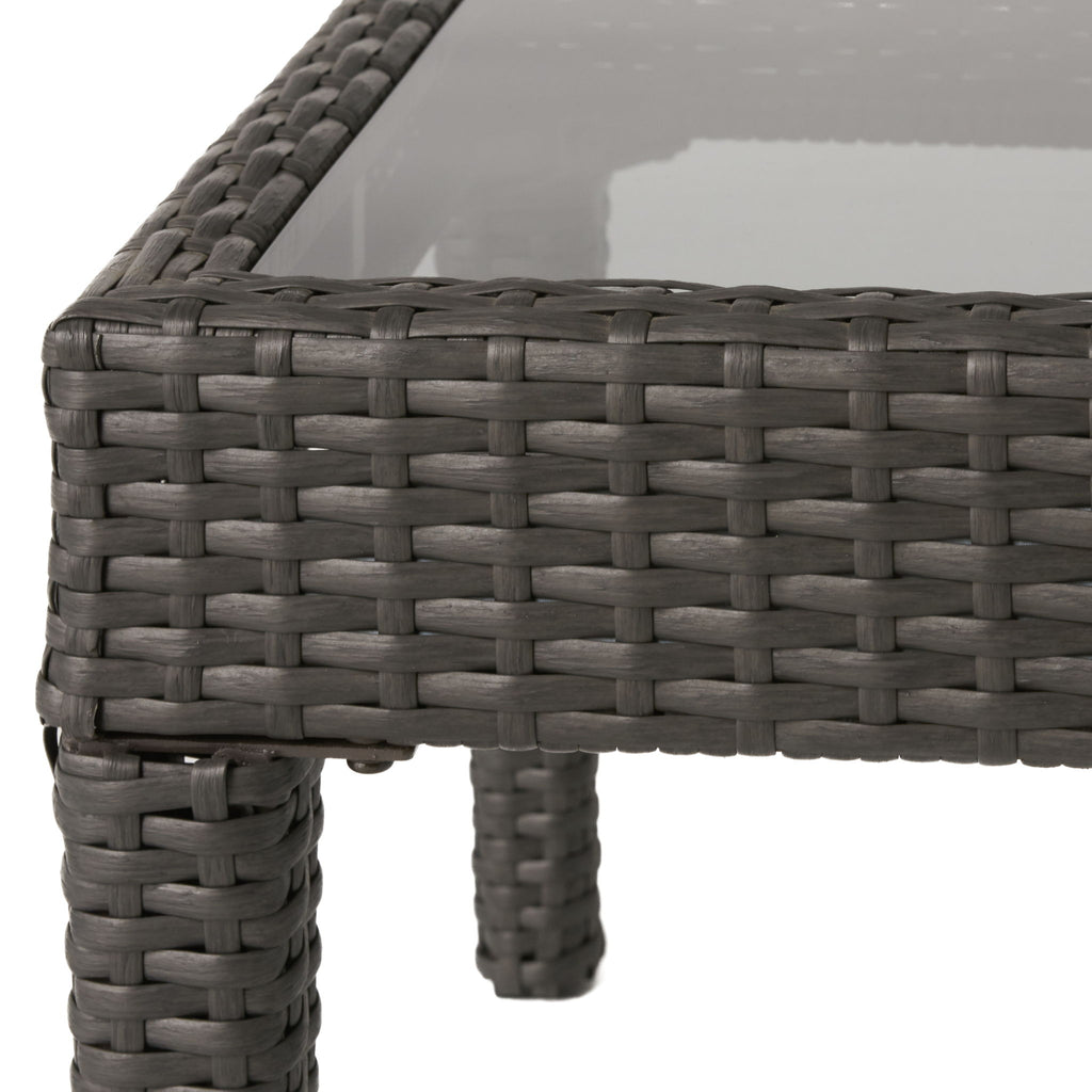 Contemporary Antibes Loveseat & Table Set Outdoor - Gray