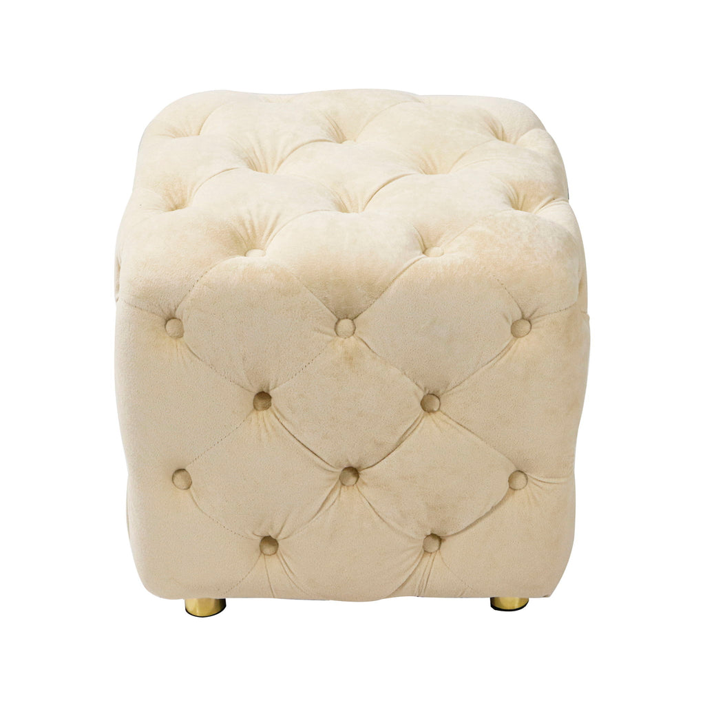 Modern Upholstered Ottoman, Exquisite Small End Table, Soft Foot Stool, Dressing Makeup Chair, Comfortable Seat For Living Room, Bedroom, Entrance