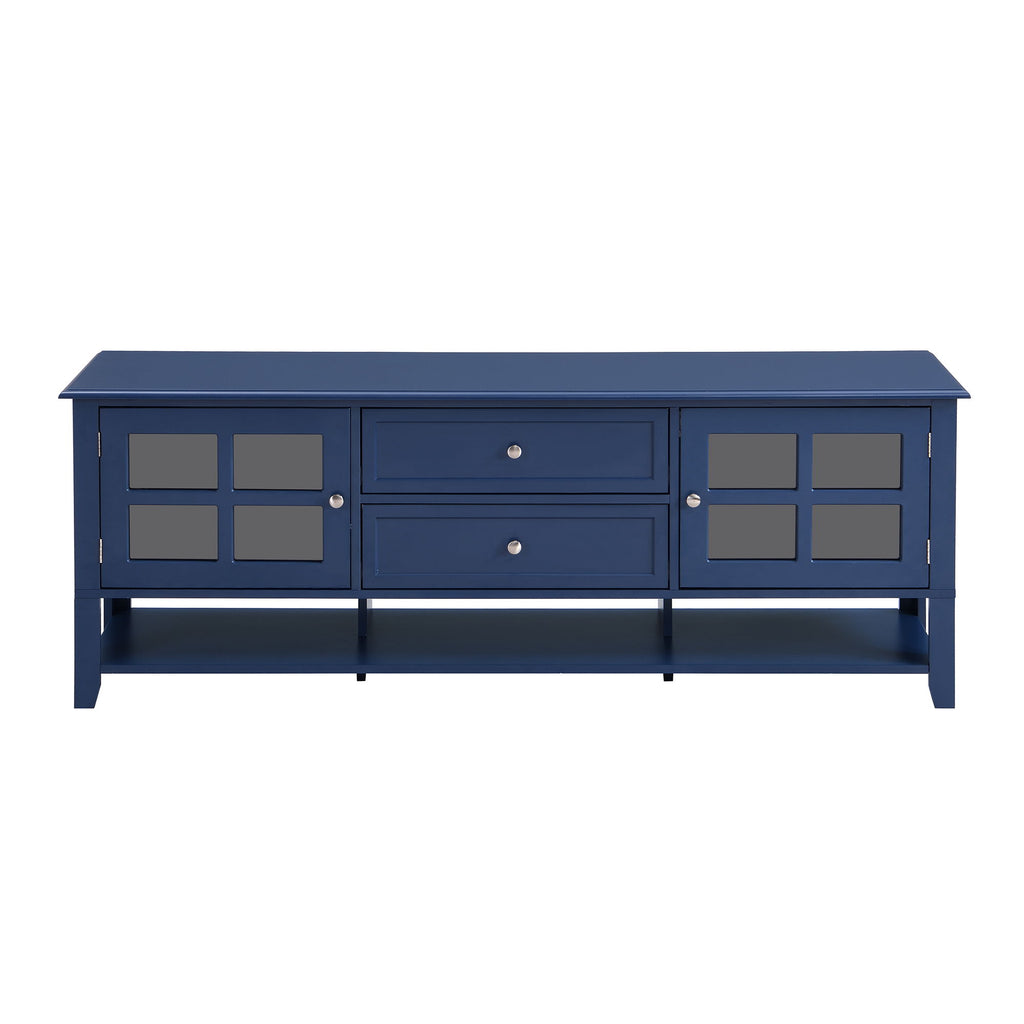 TV Stand, Entertainment Center With Dual Drawers And Hidden Storage, Cabinet With Soft Closing Doors And Sleek Panel Design