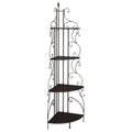 4 Shelf Corner Bookcase - Cappuccino