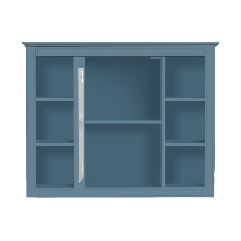 Wall Mounted Medicine Cabinet With Mirror, Storage Cabinet Featuring 6 Open Shelves And Adjustable Interior