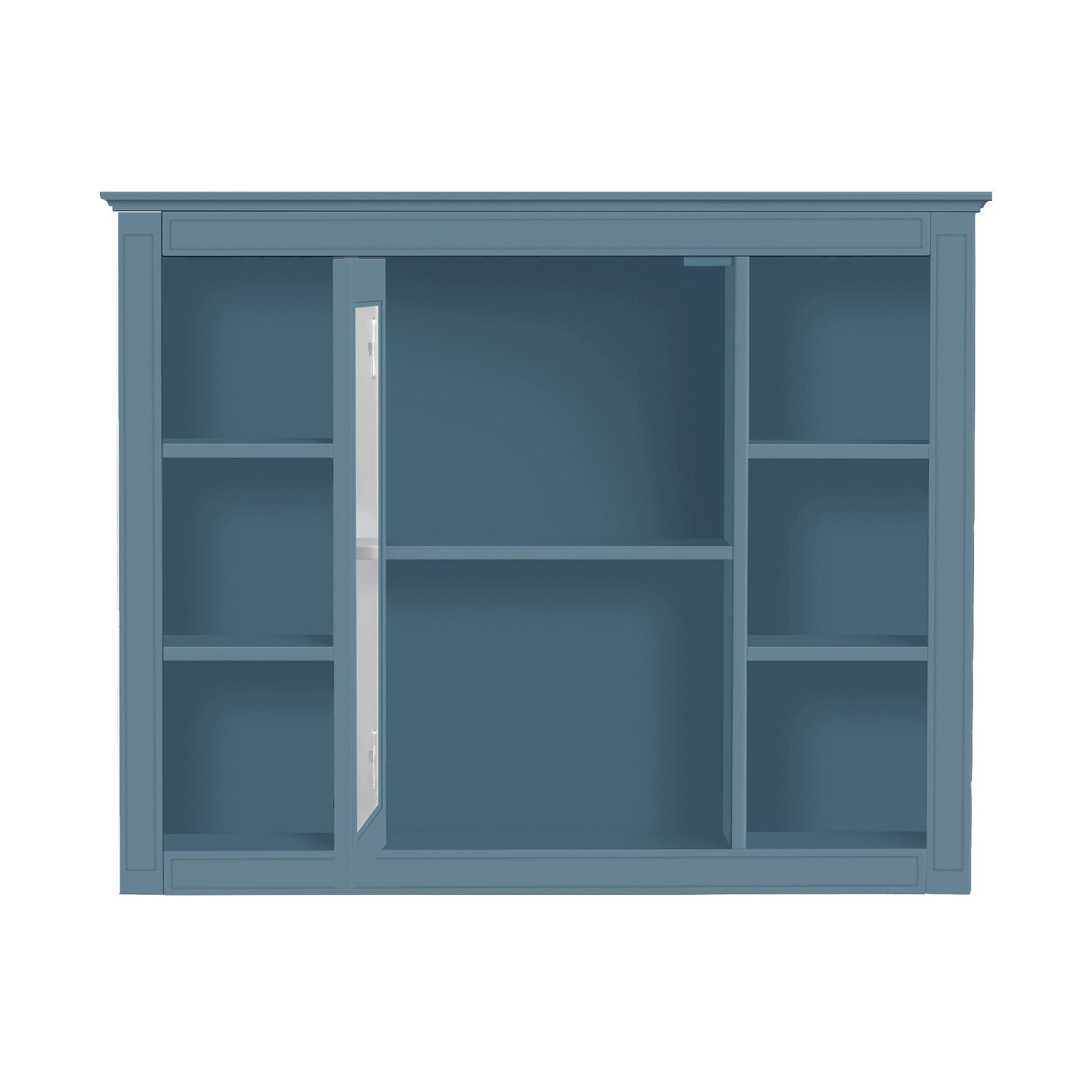 Wall Mounted Medicine Cabinet With Mirror, Storage Cabinet Featuring 6 Open Shelves And Adjustable Interior