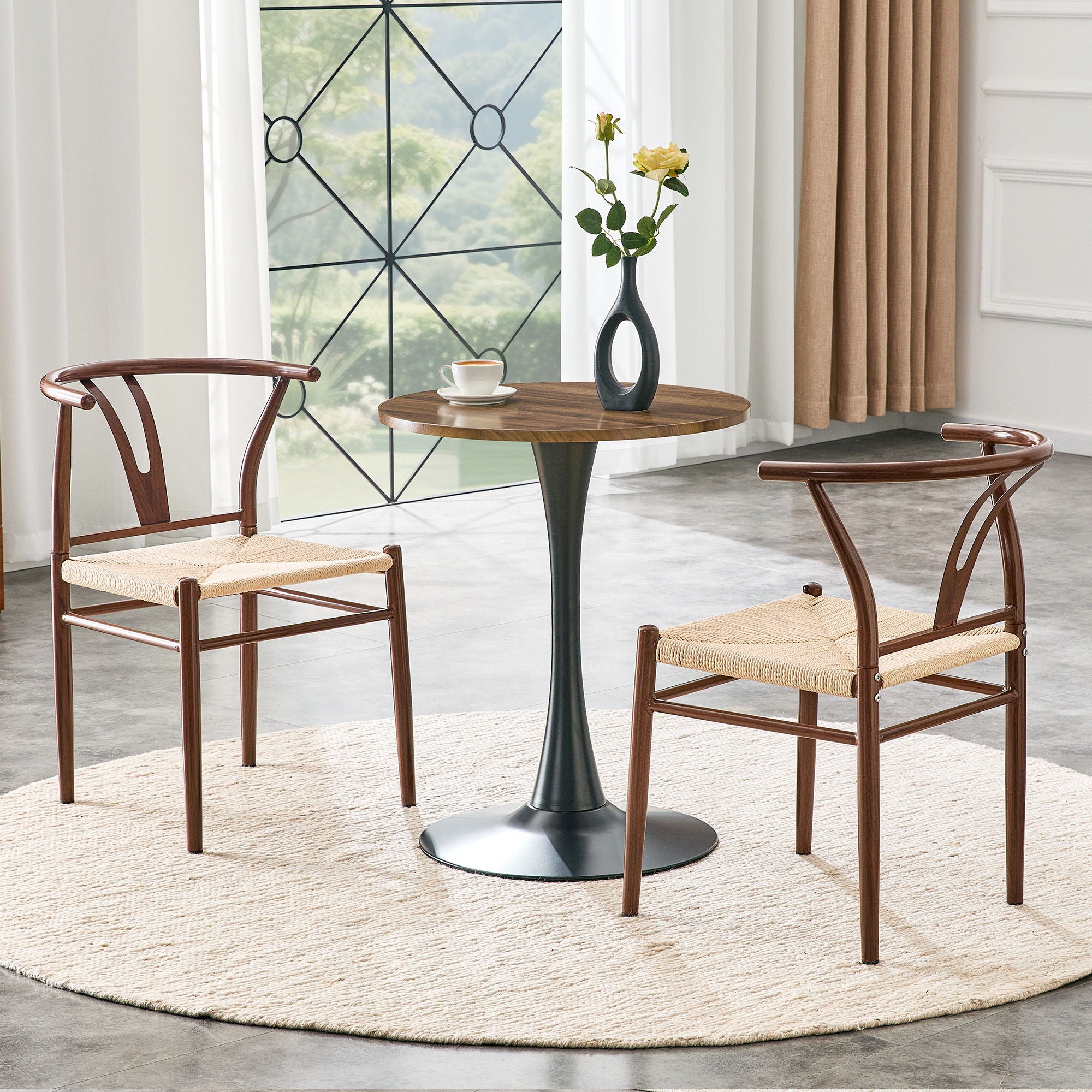 Wesborn - Y Shaped Medieval Armchair For Dining Table (Set of 2) - Brown