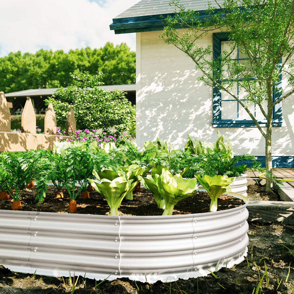 Heavy Duty Galvanized Raised Garden Bed Kit For Vegetables, Flowers & Herbs