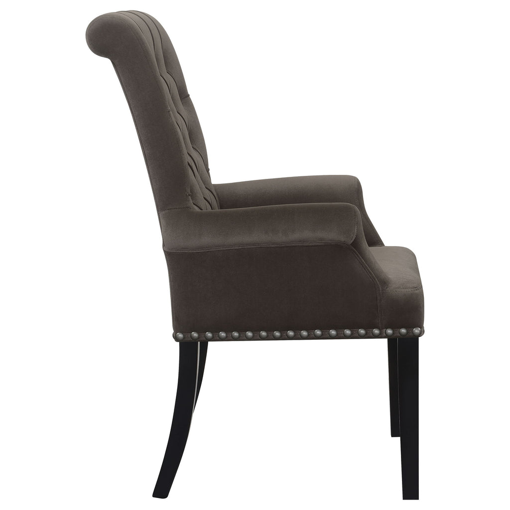 Norwich - Dining Arm Chair With Button Tufting And Rolled Top